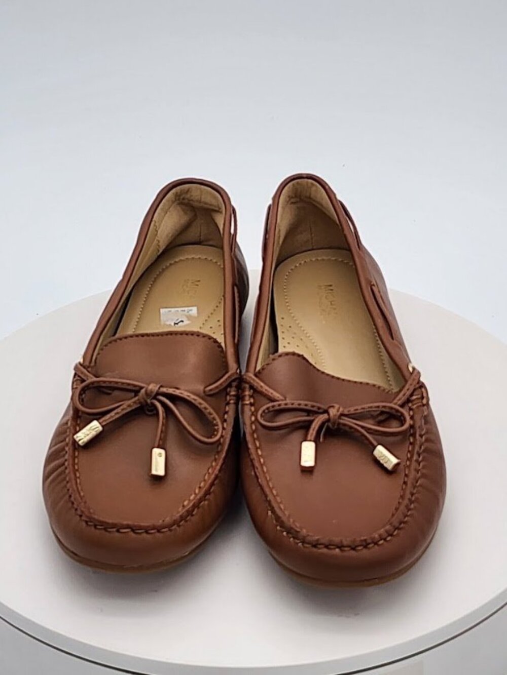 Michael Kors Sutton Moc Brown Leather Bow Loafers Women’s Size 9.5 - Picture 7 of 9